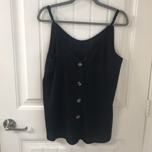 Trendy button front v-neck tank top